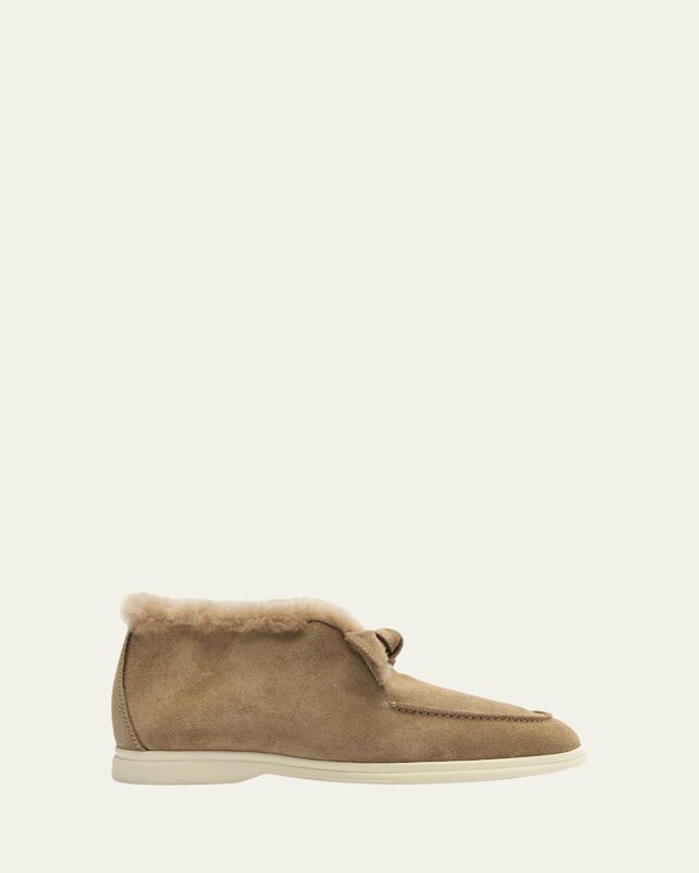 Semolina Clarita Shearling-Lined Suede Booties